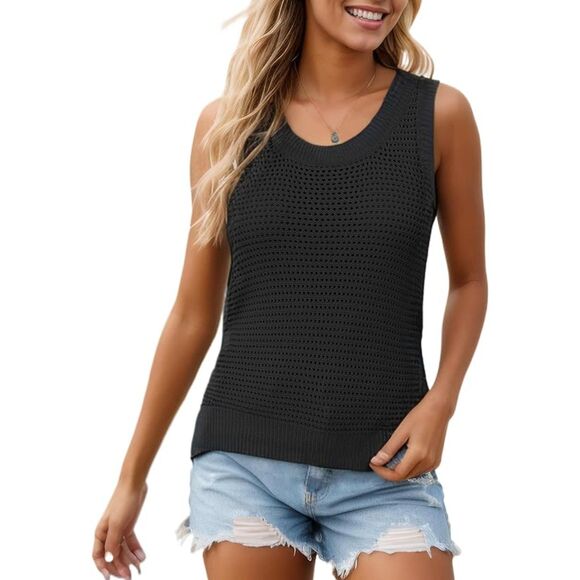 Fashion Sweaters - New with Tags Black Knit Sweater Tank Size Small